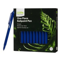 50-Pack Icon One Piece Ballpoint Pen Blue